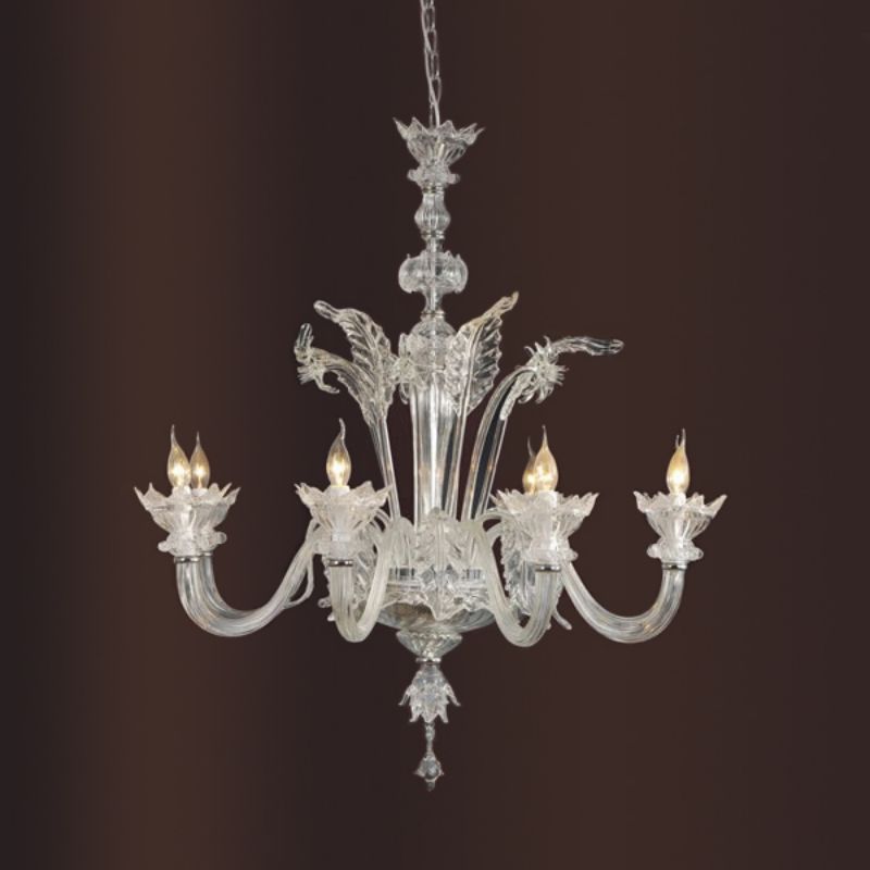 Elegant Murano Clear Glass Chandelier for Dining Rooms