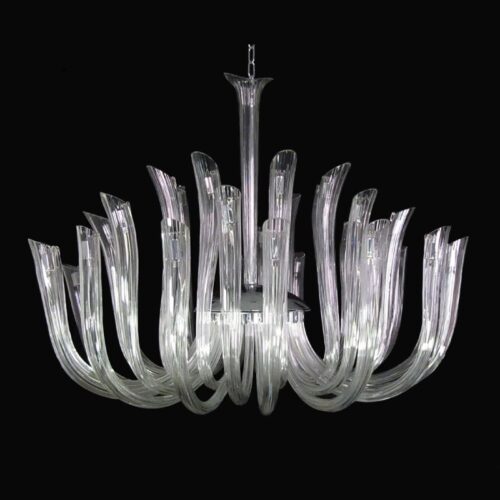 Elegant Art Clear Glass Murano Chandelier for Sophisticated Spaces