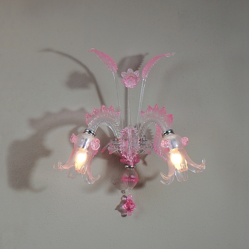 Exquisite Pink Luxury Glass Wall Lamps for Elegance