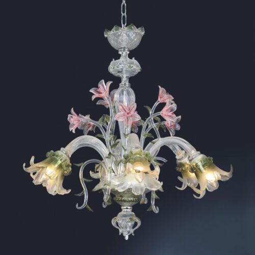 Elegant Murano 6 Bulbs Yellow Glass Chandelier for Bright Interiors