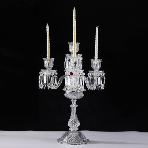 Illuminate Elegance with Our 3 Arms Crystal Candle Holder