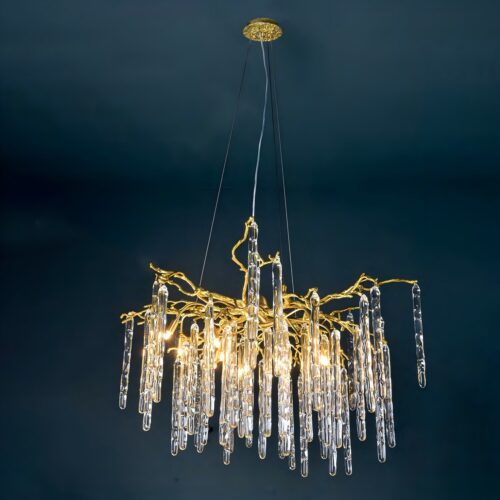 Branch Large Hanging Lamp Glass Chandelier