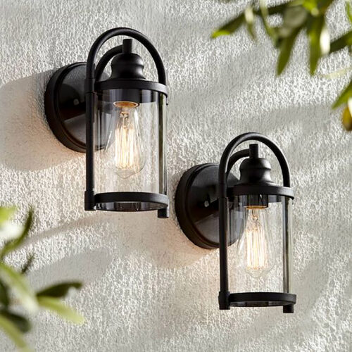 Wrought Iron Outdoor Wall Lamp