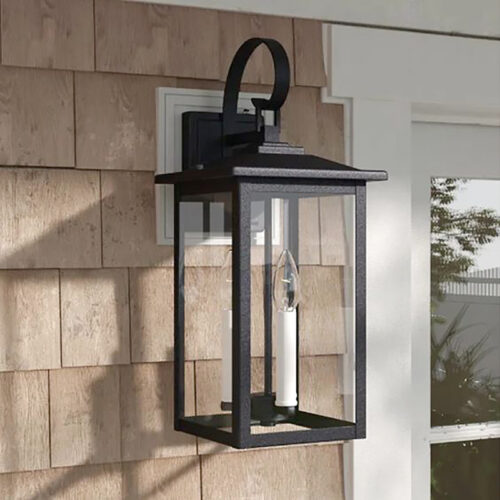 Stylish Iron Lantern Outdoor Wall Light